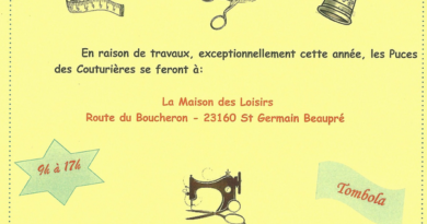 Dimanche 16 Mars : les puces des couturières sont à St Germain Beaupré cette année !